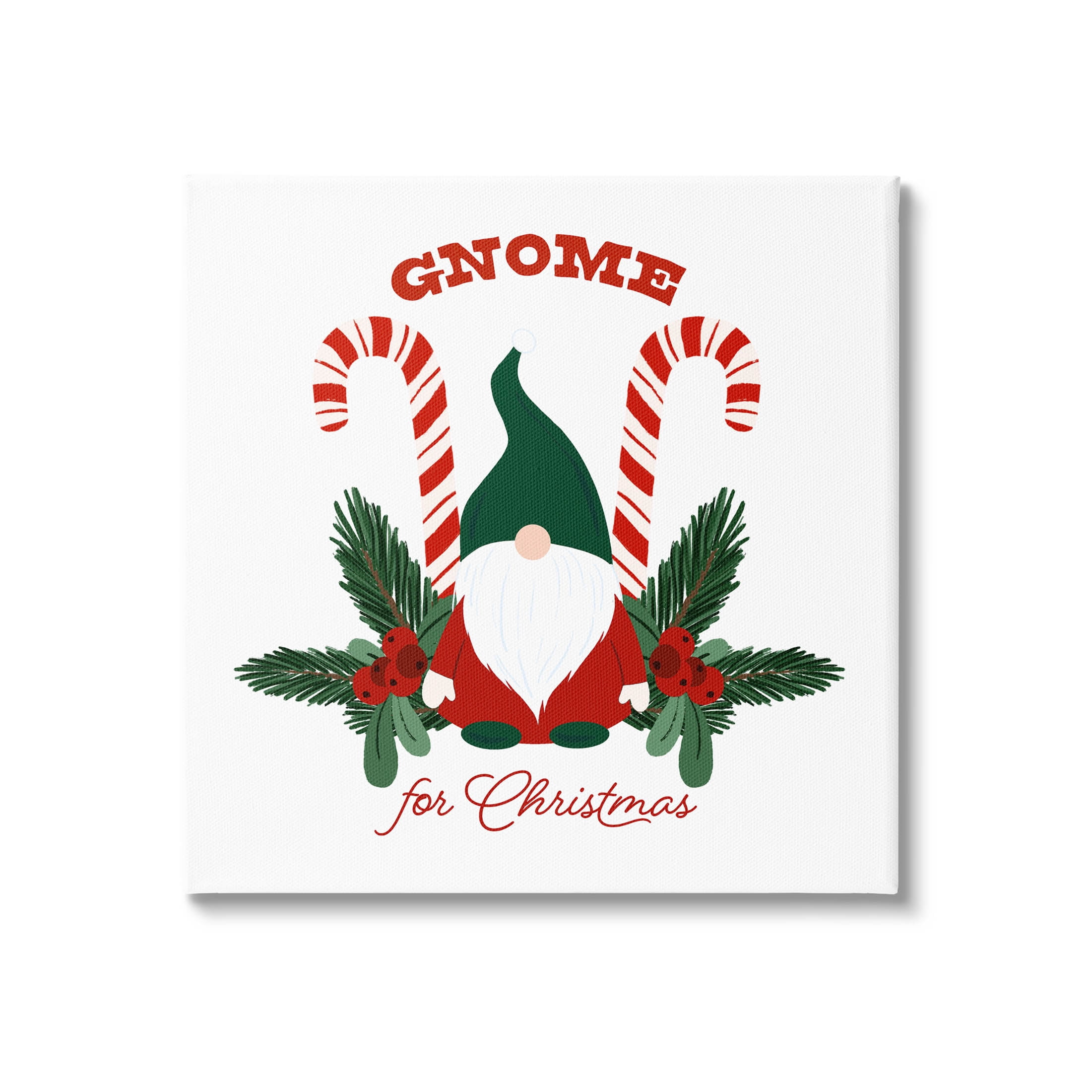 Stupell Industries Gnome For Christmas Candy Canes Graphic Art Gallery Wrapped Canvas Print Wall Art, Design by The Saturday Evening Post