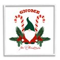 thumbnail image 1 of Stupell Industries Gnome For Christmas Candy Canes Graphic Art White Framed Art Print Wall Art, Design by The Saturday Evening Post, 1 of 7