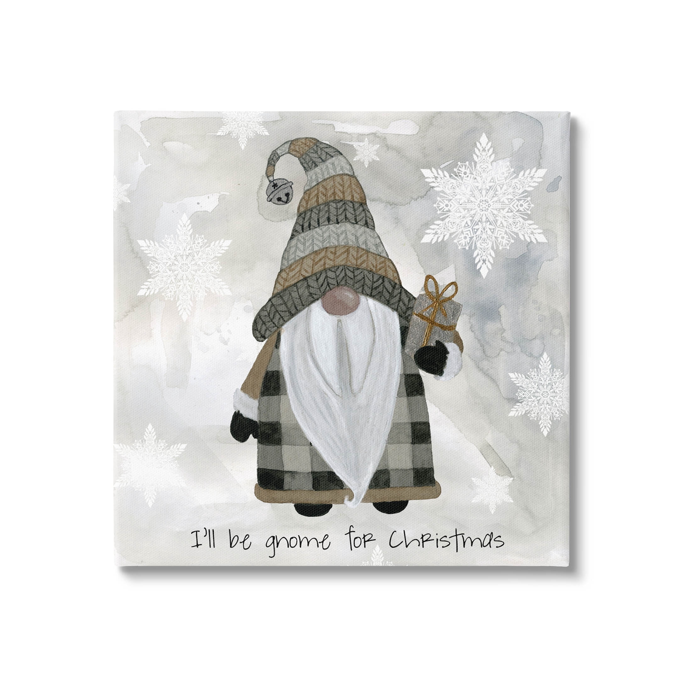Stupell Industries Gnome For Christmas Phrase Graphic Art Gallery Wrapped Canvas Print Wall Art, Design by Livi Finn