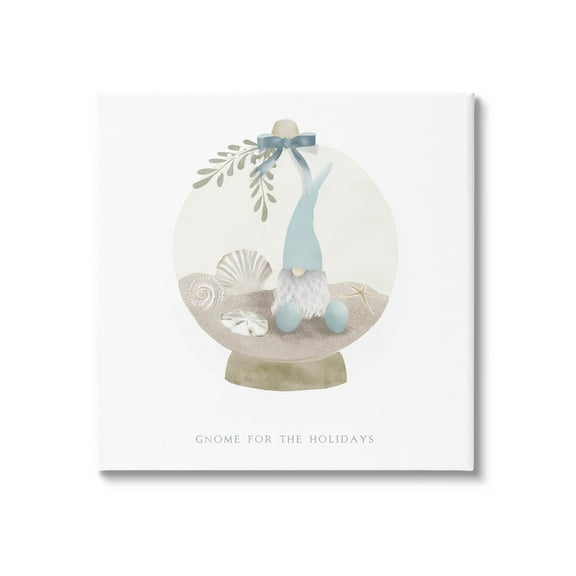 Stupell Industries Gnome For The Holidays Seashells Graphic Art Gallery Wrapped Canvas Print Wall Art, Design by Leah Straatsma