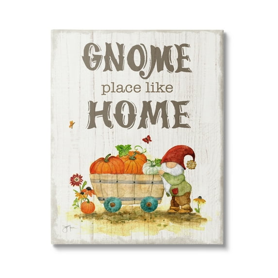 Stupell Industries Gnome Pun Garden Harvest Botanical & Floral Painting Gallery Wrapped Canvas Art Print Wall Art, 36 x 48