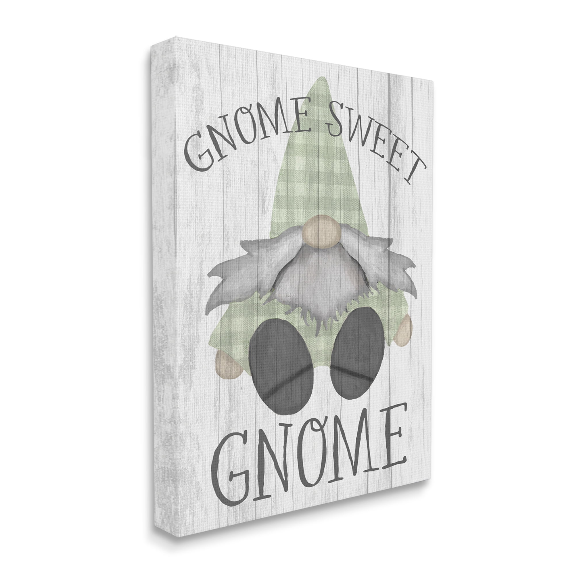 Stupell Industries Gnome Sweet Gnome Garden Home Pun Fairy Tales & Fantasy Painting Gallery Wrapped Canvas Art Print Wall Art, 24 x 30