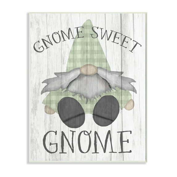 Stupell Industries Gnome Sweet Gnome Garden Home Pun Fairy Tales & Fantasy Painting Wall Plaque Art Print Wall Art, 10 x 15