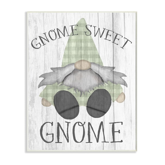 Stupell Industries Gnome Sweet Gnome Garden Home Pun Fairy Tales & Fantasy Painting Wall Plaque Art Print Wall Art, 13 x 19