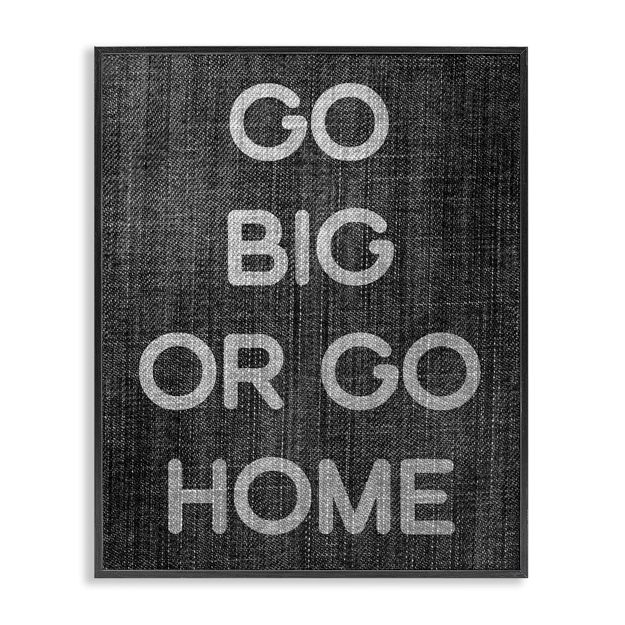 Stupell Industries Go Big or Home Phrase Text & Numbers Painting Black Framed Art Print Wall Art, 24 x 30
