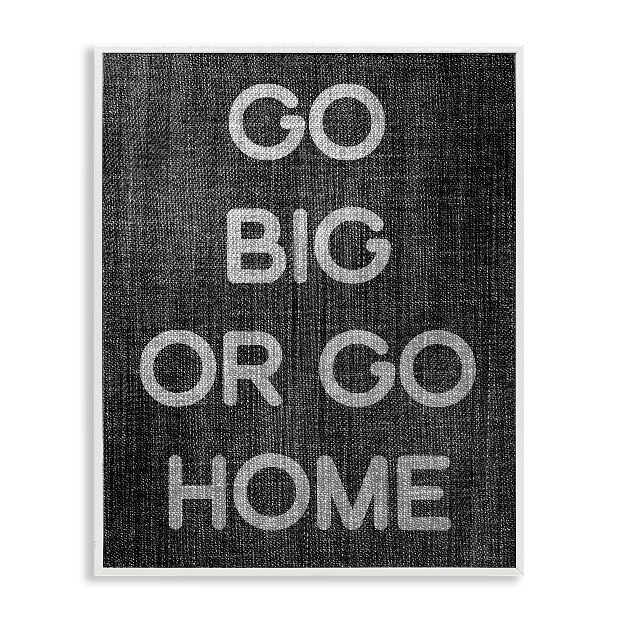 Stupell Industries Go Big or Home Phrase Text & Numbers Painting White Framed Art Print Wall Art, 11 x 14