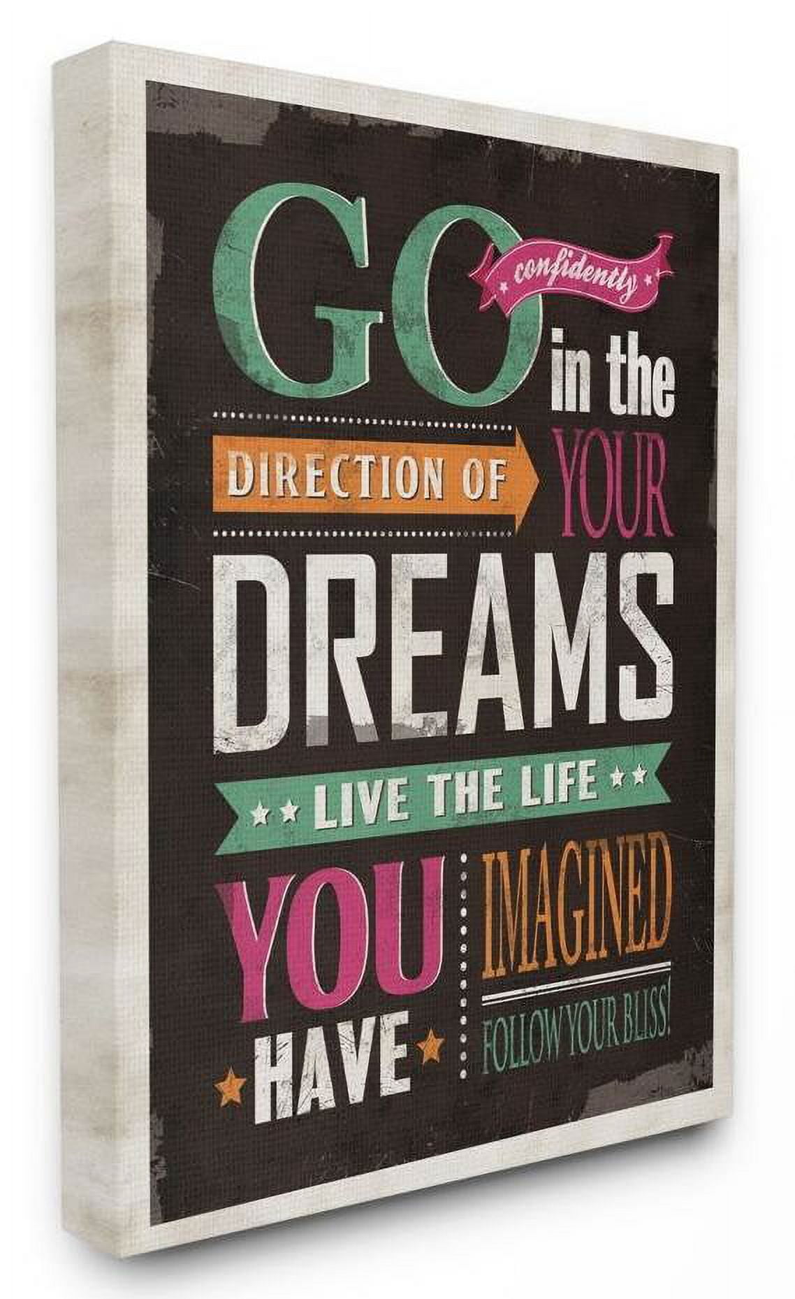 Large Multicolor Canvas Motivational Quote Wall Art