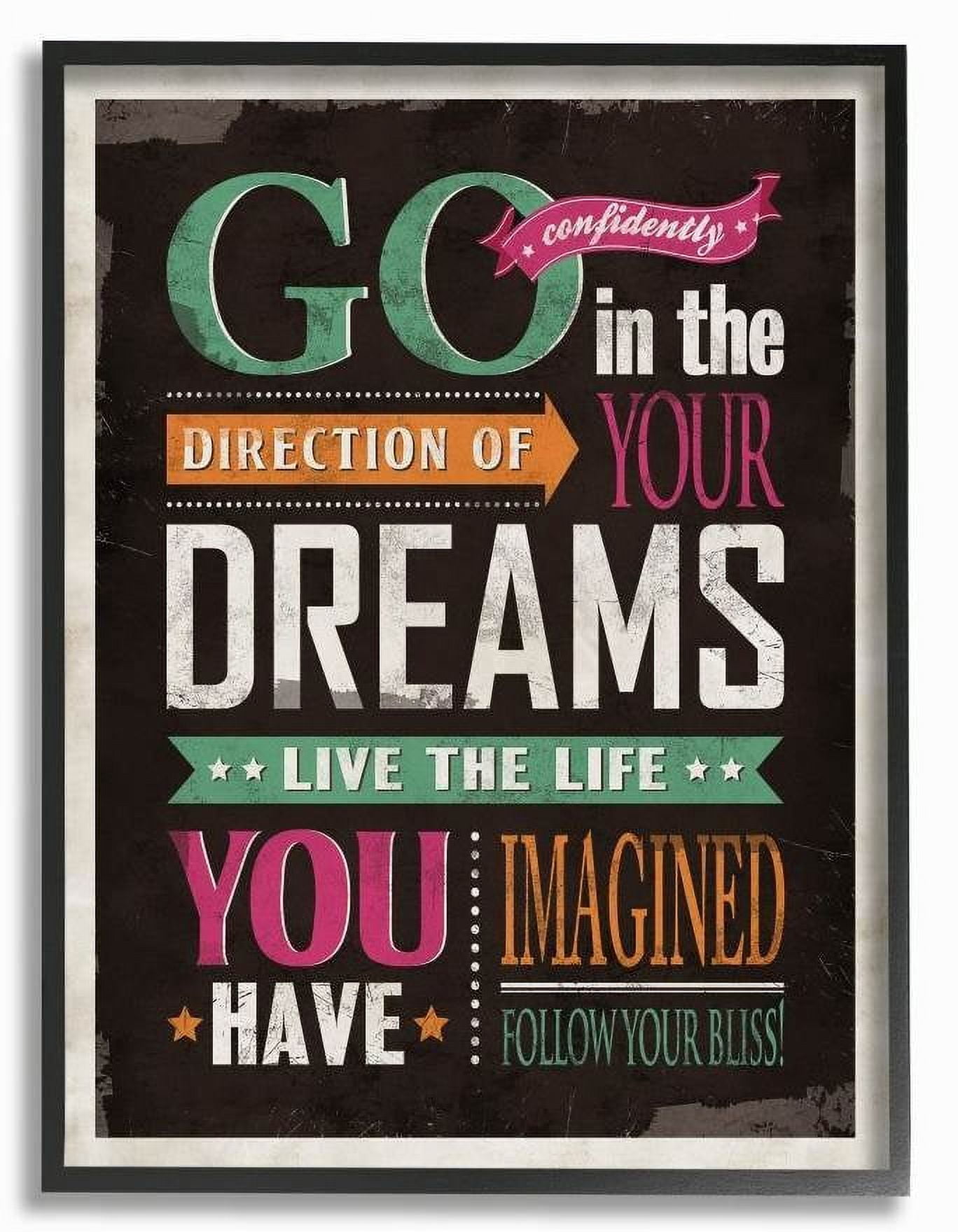Stupell Industries Go Confidently Inspirational Vintage Word Design Framed Wall Art by Ester Kay