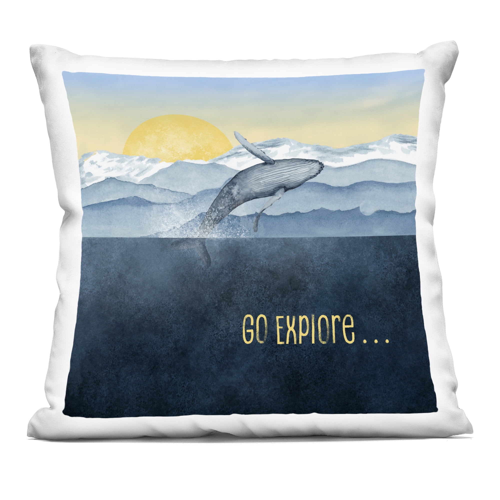 Stupell Industries Go Explore Whale Breach Decorative Printed Throw Pillow, design by Brett Blumenthal