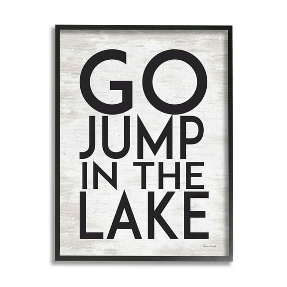 Stupell Industries Go Jump In The Lake Phrase Minimal Rustic, 24 x 30, Design by Lettered and Lined