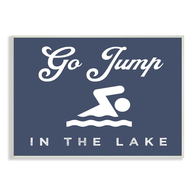 Stupell Industries Go Jump in Lake Nautical Swimmer Iconography Sign,15 ...