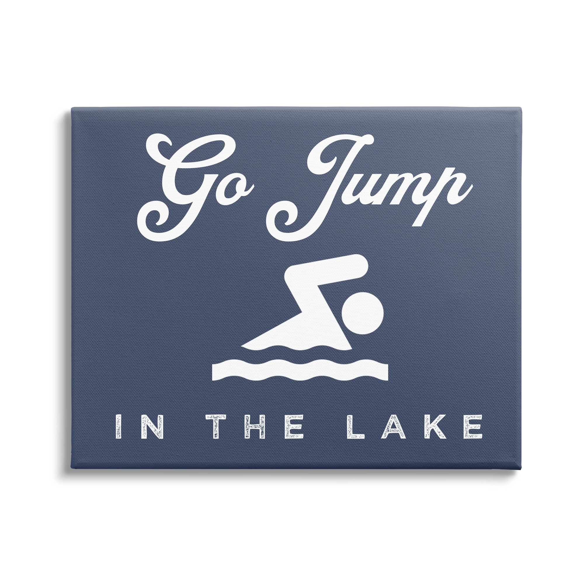 Stupell Industries Go Jump in Lake Nautical Swimmer Iconography Sign,20 x 16, Design by Daphne Polselli
