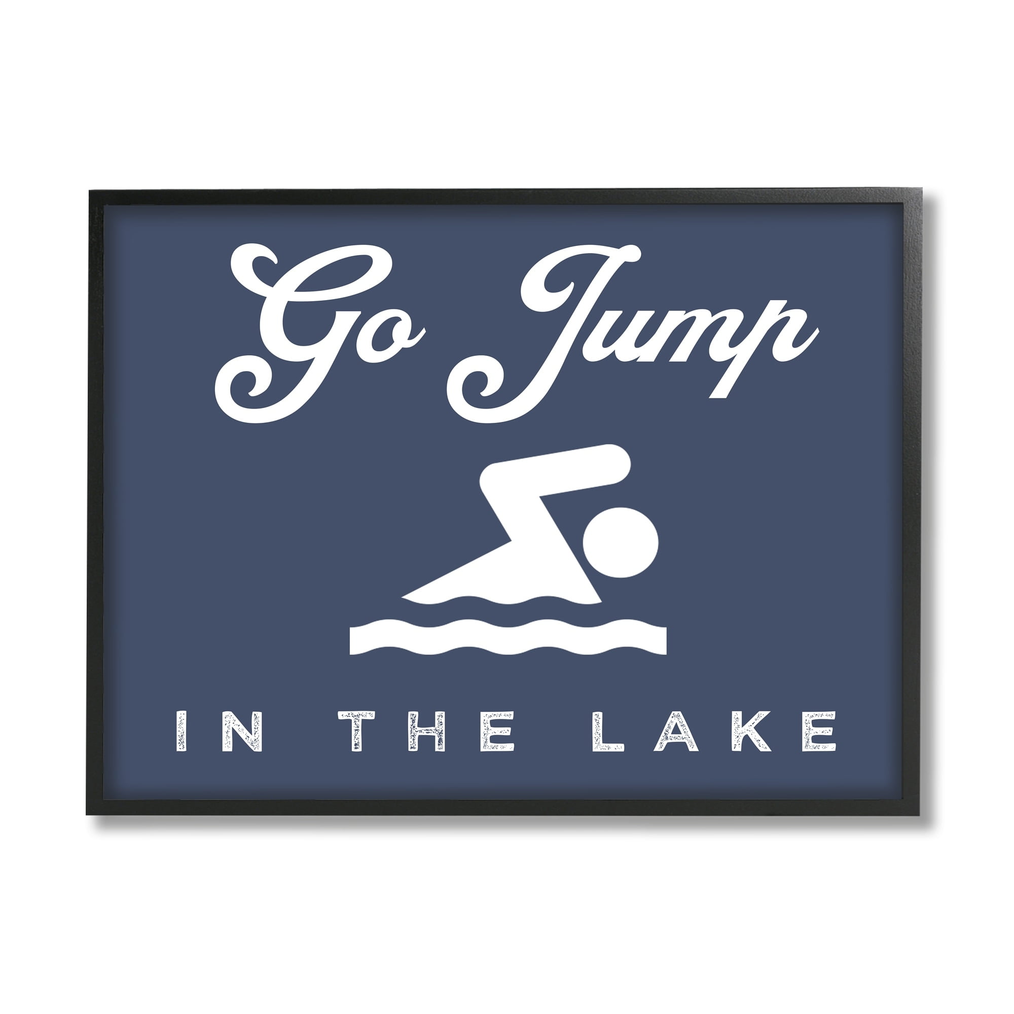 Stupell Industries Go Jump in Lake Nautical Swimmer Iconography Sign,30 x 24, Design by Daphne Polselli