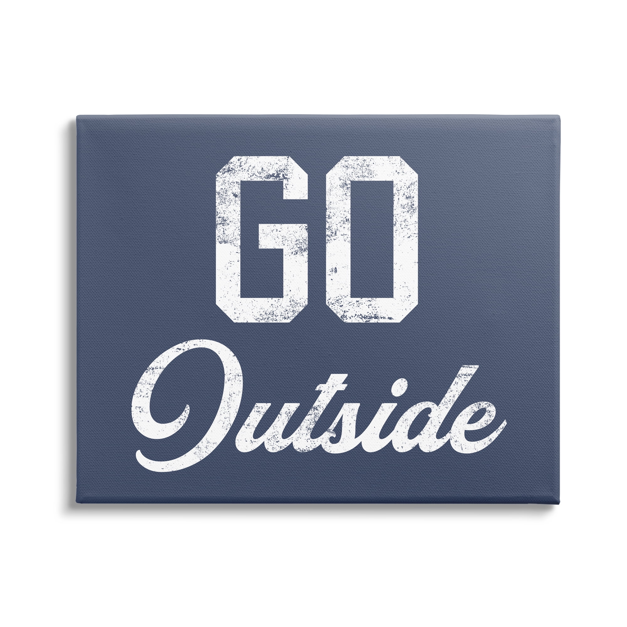 Stupell Industries Go Outside Kids Vintage Text Phrase Design Graphic Art Gallery Wrapped Canvas Print Wall Art, Design by Daphne Polselli