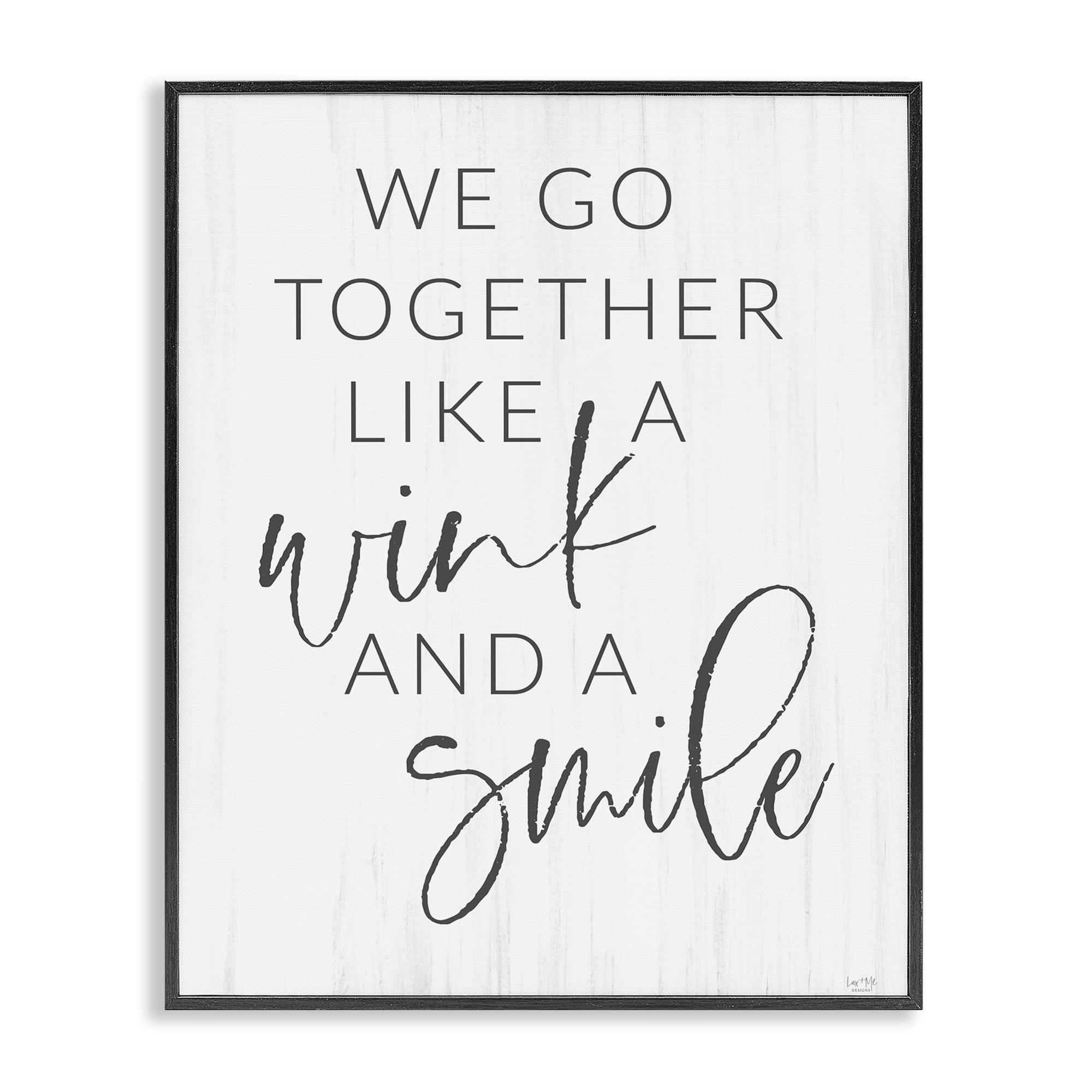 Stupell Industries Go Together Like Wink & Smile Black Framed Giclee Art, design by Lux + Me Designs