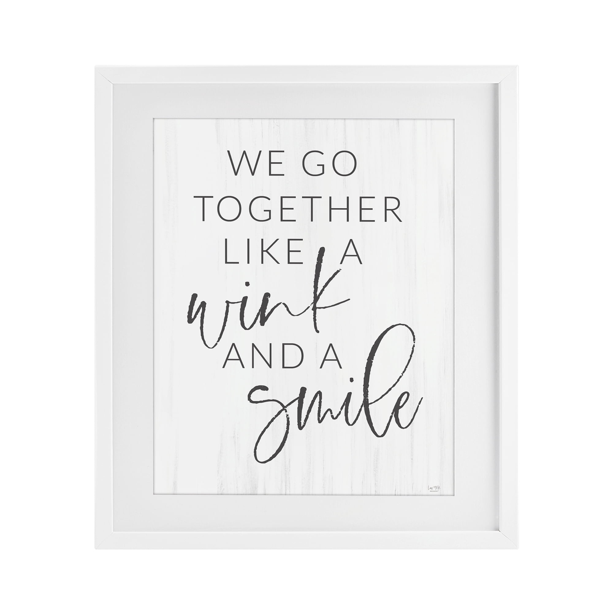 Stupell Industries Go Together Like Wink & Smile White Framed Print Under Glass, design by Lux + Me Designs