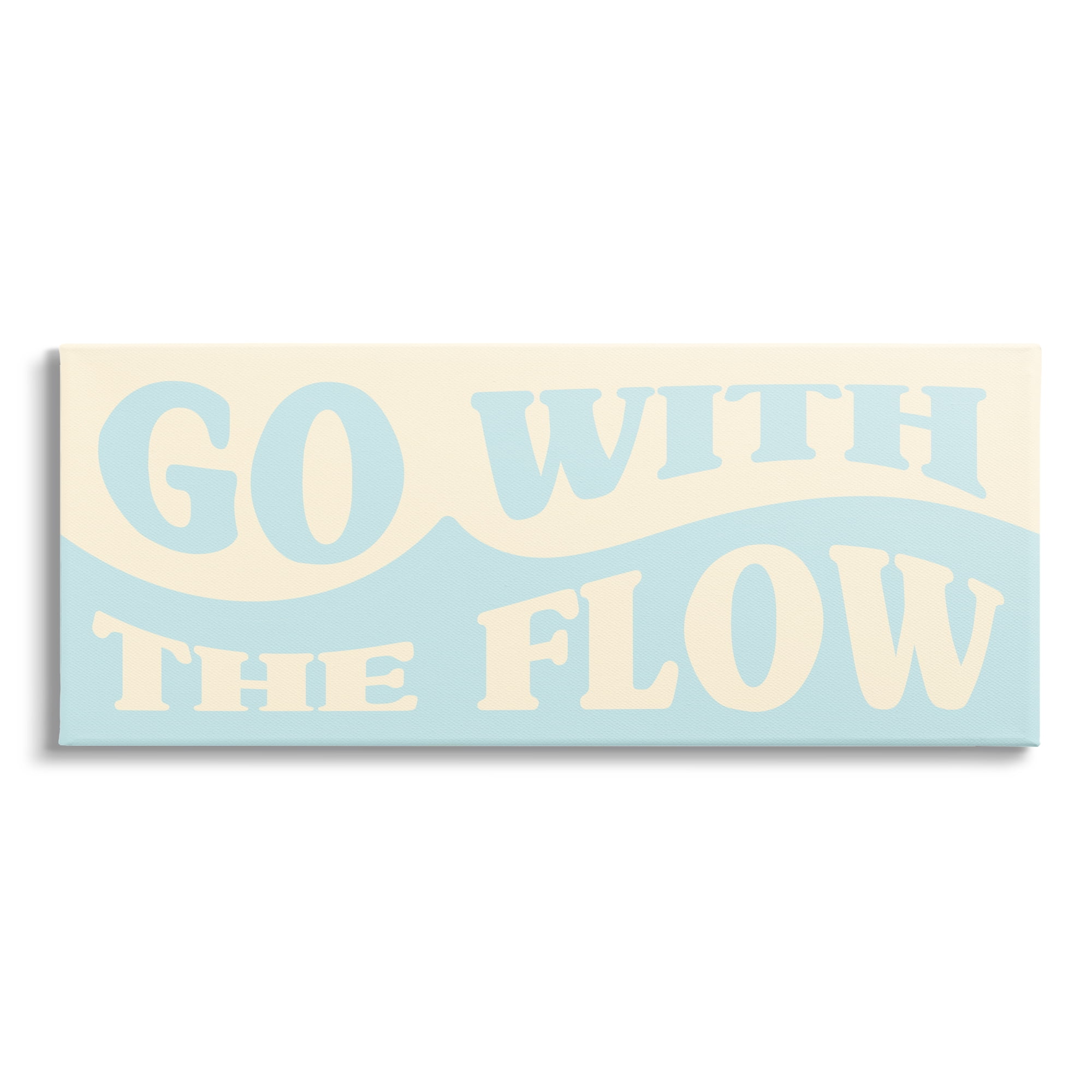 Stupell Industries Go With The Flow Vintage Water Wave Typography Canvas Wall Art, 40 x 17, Design by Daphne Polselli