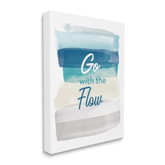Stupell Industries Go With the Flow Nautical Beach Tone Ombre Coastal Painting Gallery-Wrapped Canvas Print Wall Art, 16 x 20, Design by Linda Woods