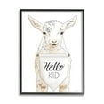 thumbnail image 1 of Stupell Industries Goat Holding Sign Hello Kid Text Line Drawing Framed Wall Art, 16 x 20, Design by Kamdon Kreations, 1 of 5