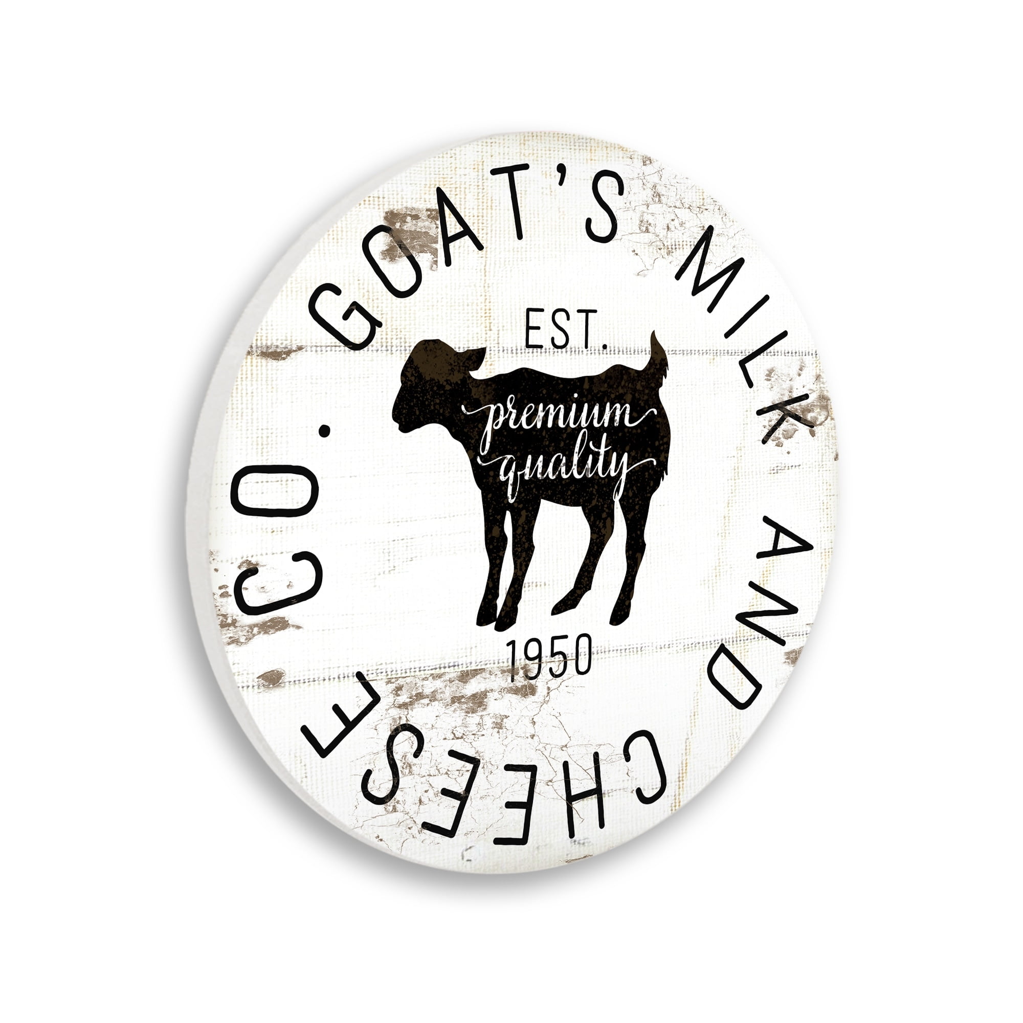 Stupell Industries Goat Milk and Cheese Co Vintage Sign,12 x 12,Design By Jennifer Pugh
