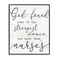 thumbnail image 1 of Stupell Industries God And Strange Nurses Funny Wood Textured Word Design Framed Wall Art by Daphne Polselli, 1 of 9