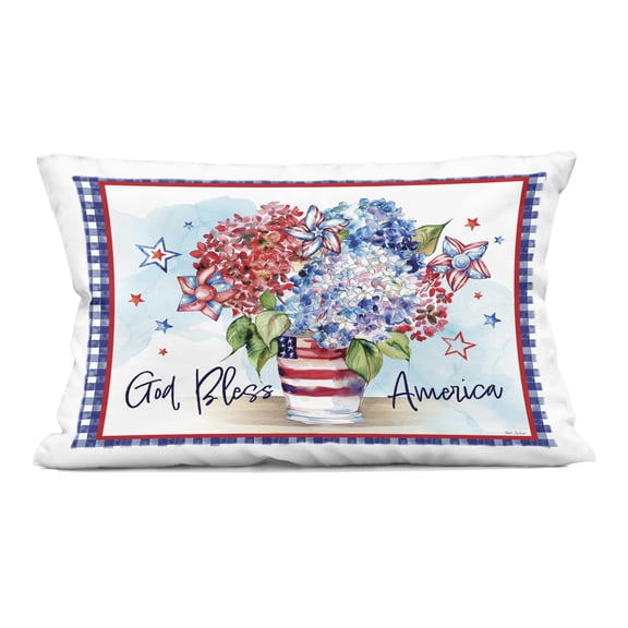 Stupell Industries God Bless America Bouquet Decorative Printed Throw Pillow, design by Nicole DeCamp