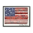 thumbnail image 1 of Stupell Industries God Bless America Phrase Macramé Pattern Flag,16 x 20,Designed by Erica Billups, 1 of 5