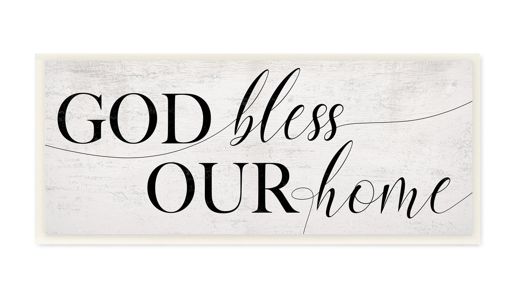 Stupell Industries God Bless Our Home Quote Faith Based Typography Wall Plaque, 7 x 17, Design by Daphne Polselli
