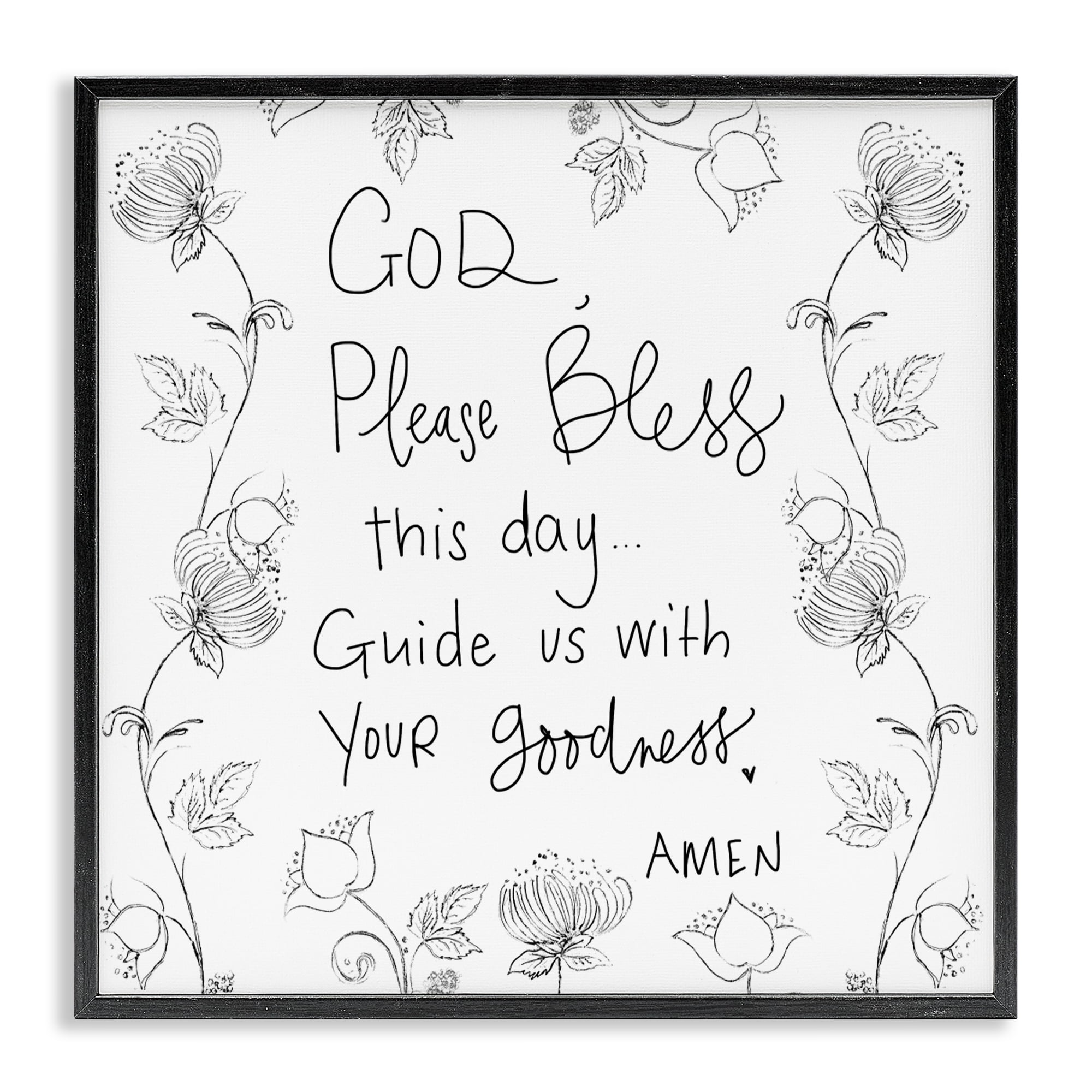 Stupell Industries God Bless This Day Black Framed Giclee Art, design by Patricia Pinto