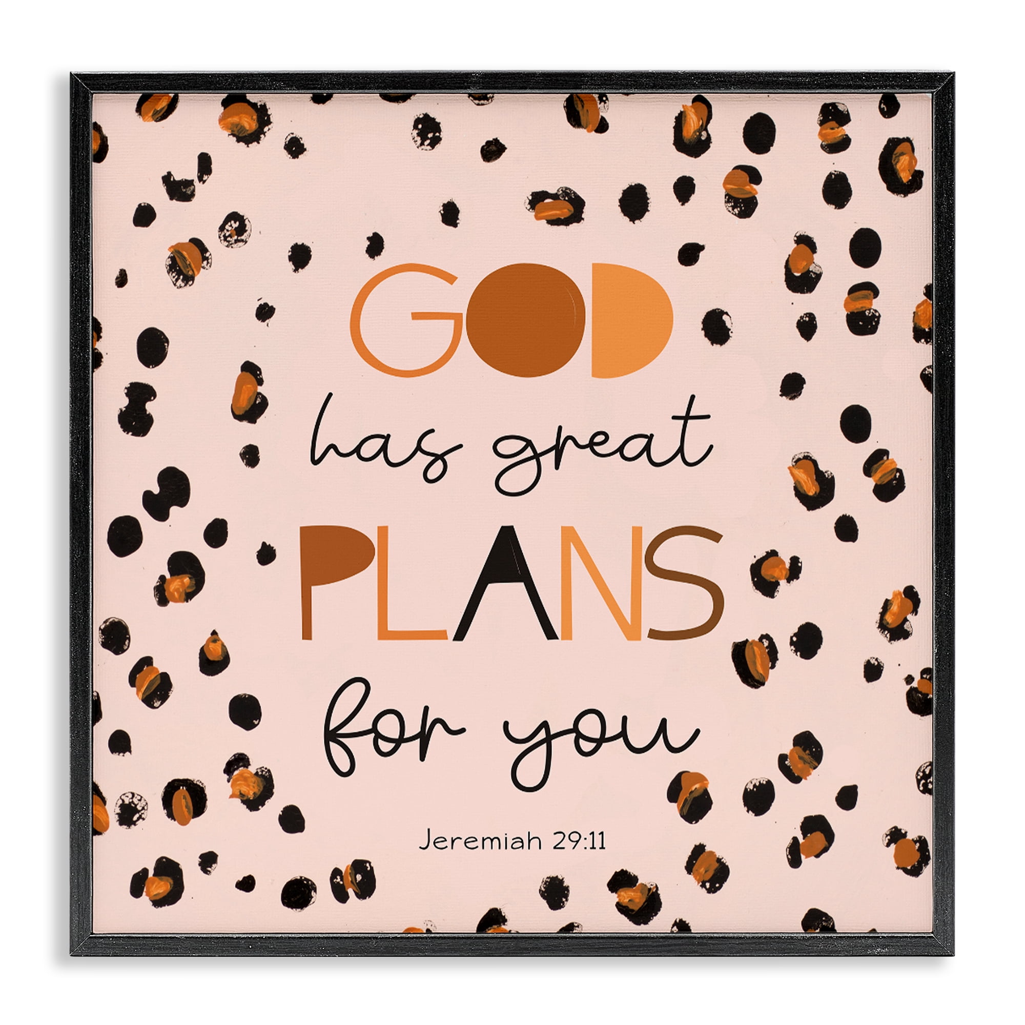 Stupell Industries God Has Plans For You Black Framed Giclee Art, design by Patricia Pinto