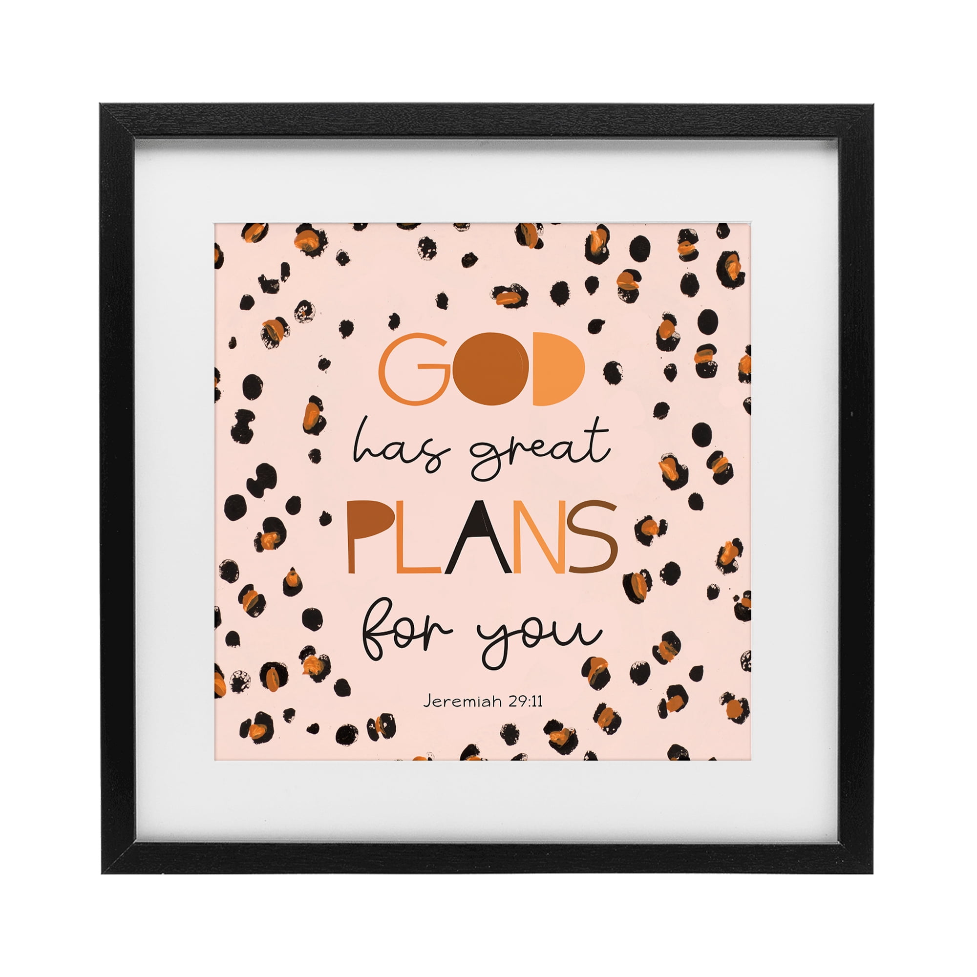 Stupell Industries God Has Plans For You Black Framed Print Under Glass, design by Patricia Pinto