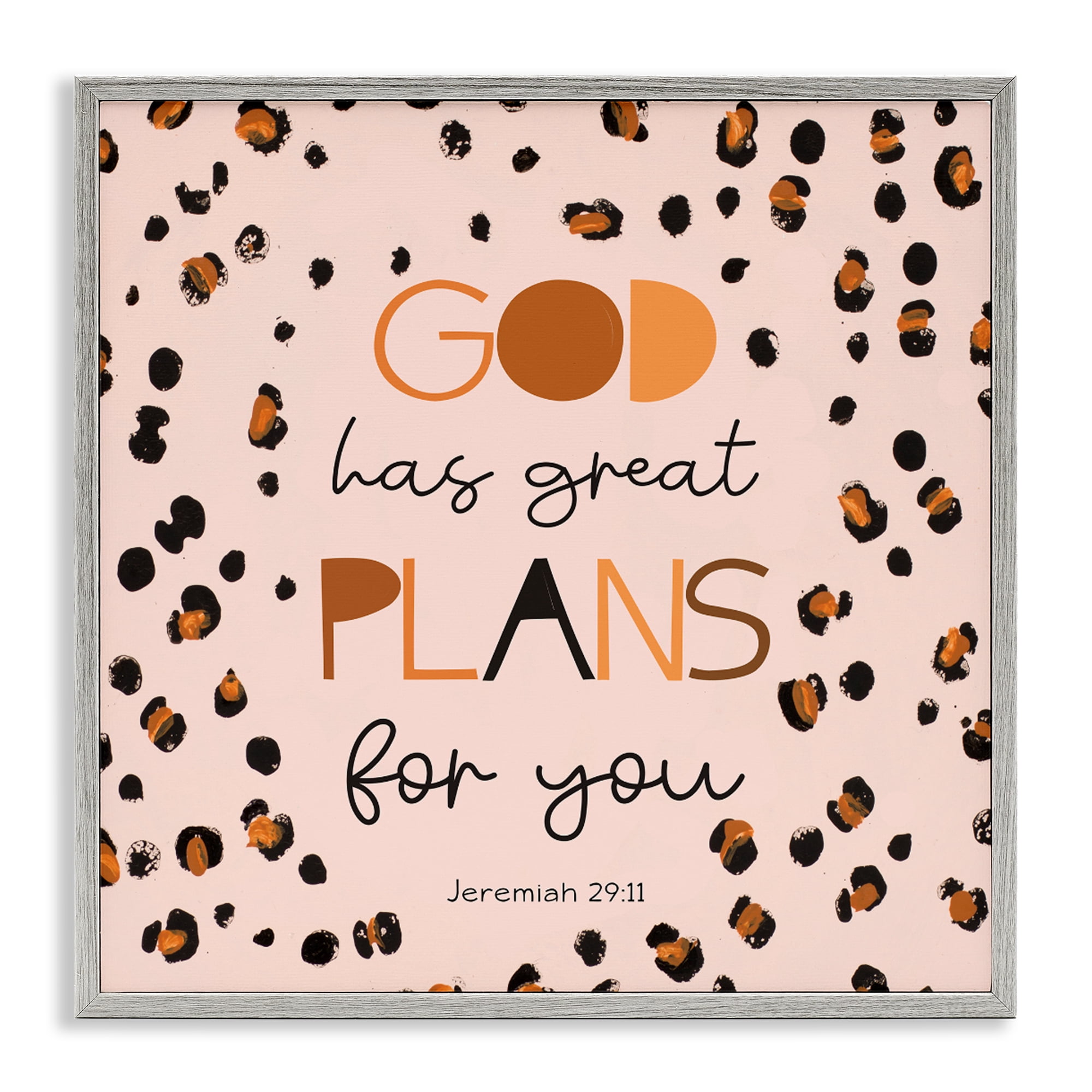 Stupell Industries God Has Plans For You Gray Framed Giclee Art, design by Patricia Pinto