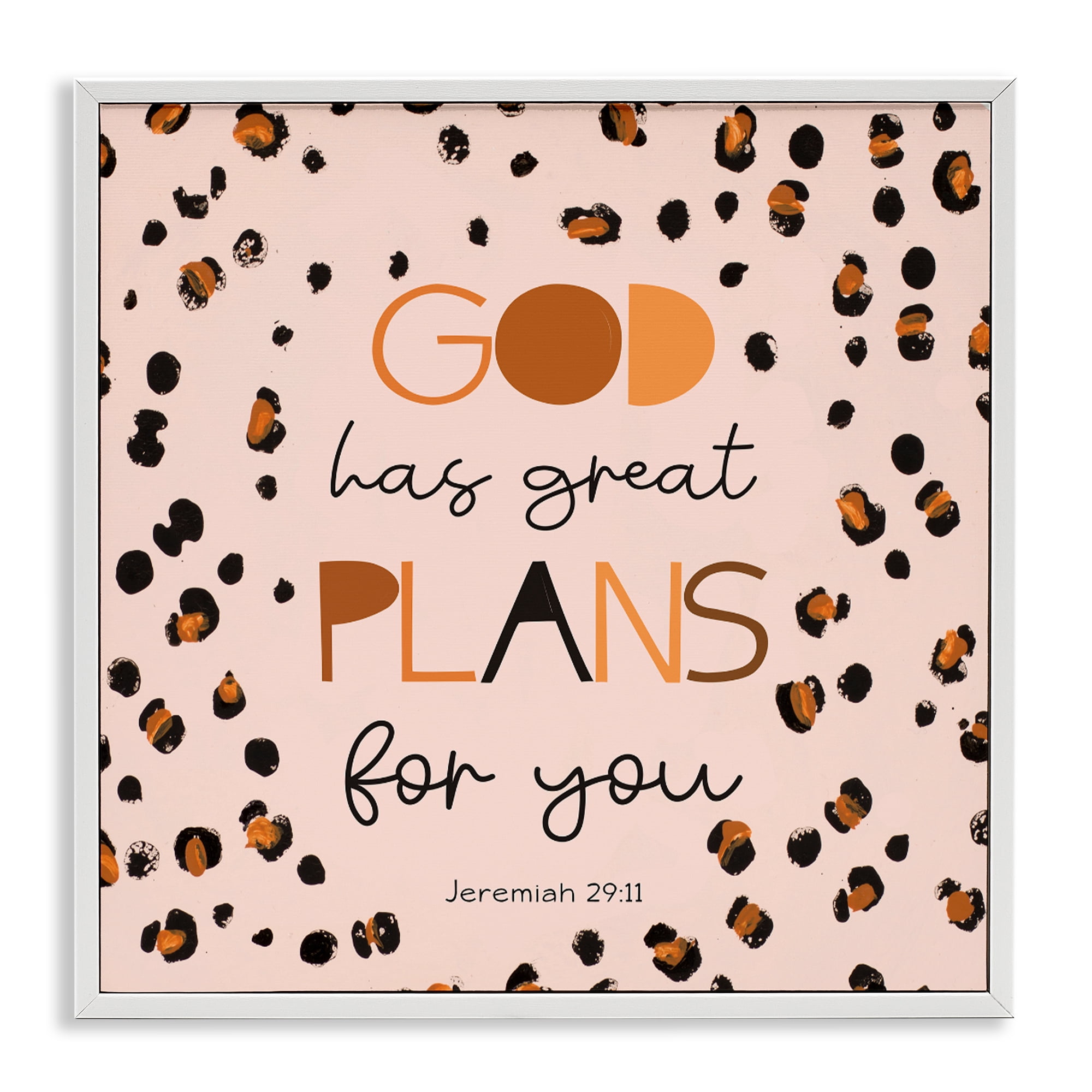 Stupell Industries God Has Plans For You White Framed Giclee Art, design by Patricia Pinto