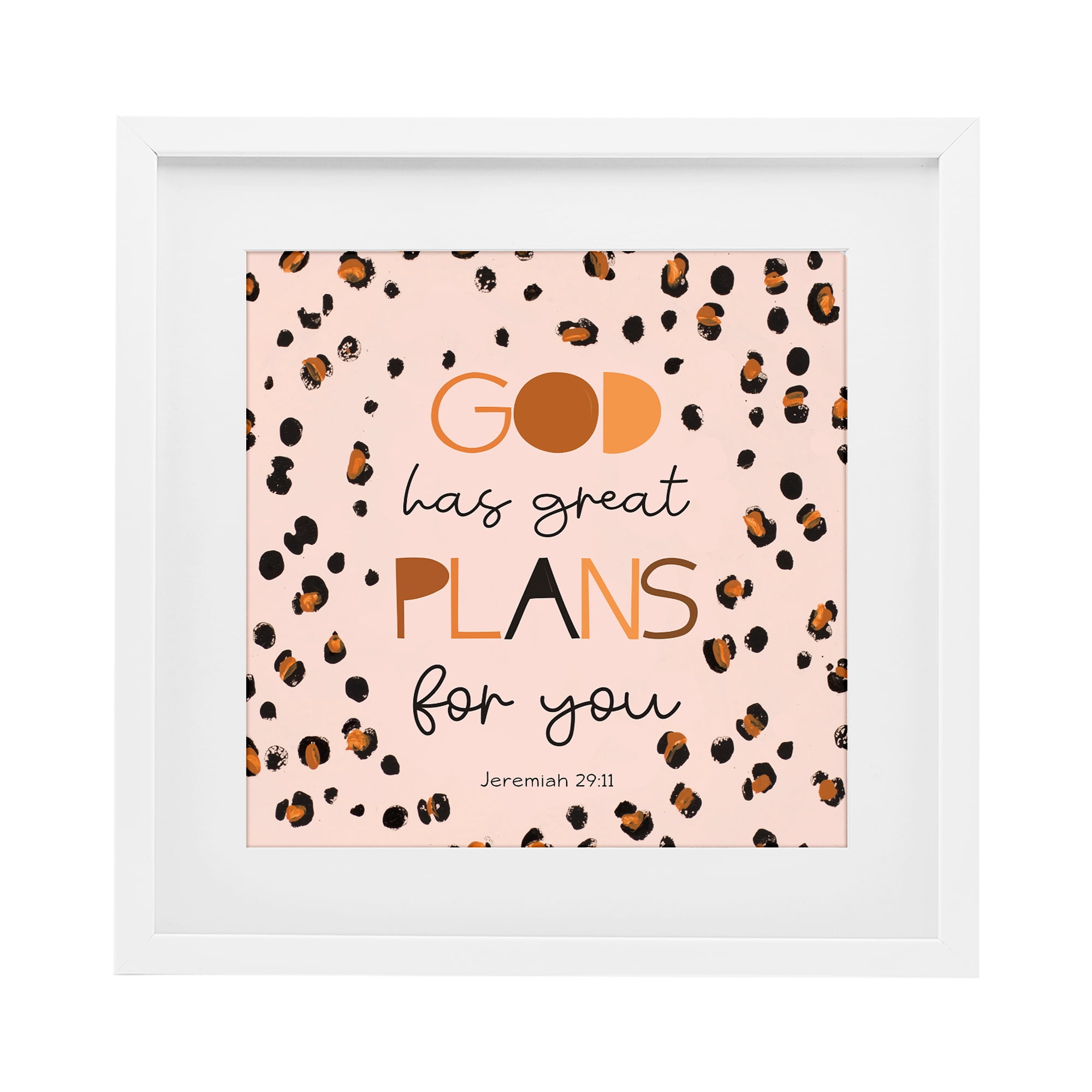 Stupell Industries God Has Plans For You White Framed Print Under Glass, design by Patricia Pinto