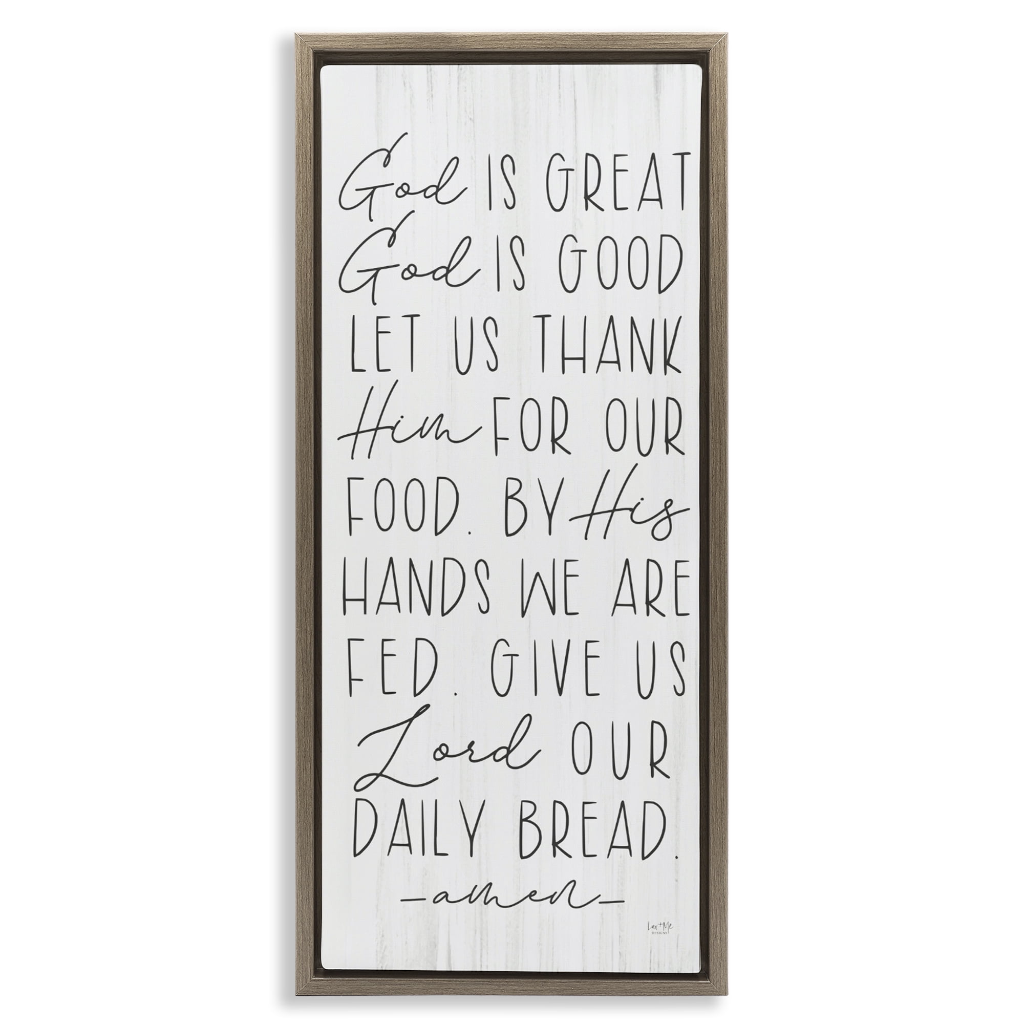 Stupell Industries God Is Great & Good Brown Framed Floater Canvas Wall Art, design by Lux + Me Designs