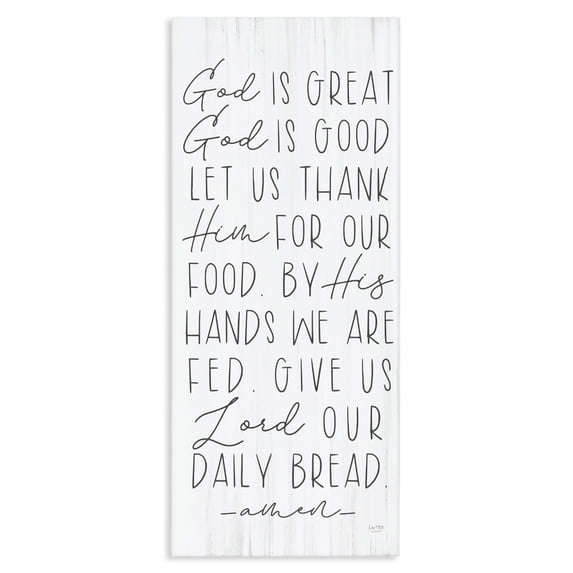 Stupell Industries Traditional God Is Great & Good Canvas Art, 10 x 24, by Lux + Me Designs