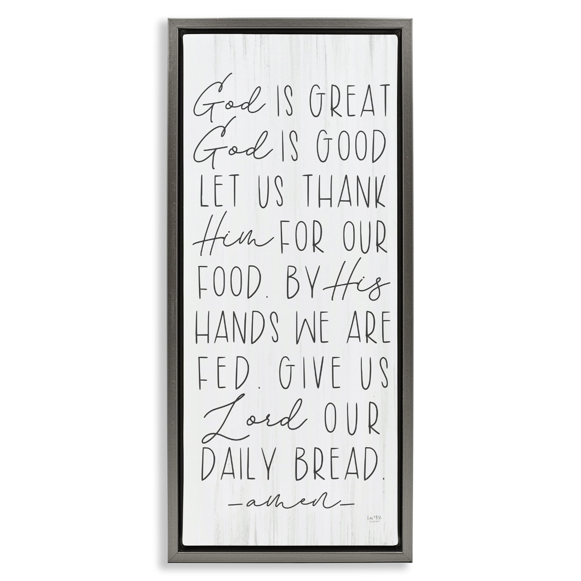 Stupell Industries God Is Great & Good Gray Framed Floater Canvas Wall Art, design by Lux + Me Designs