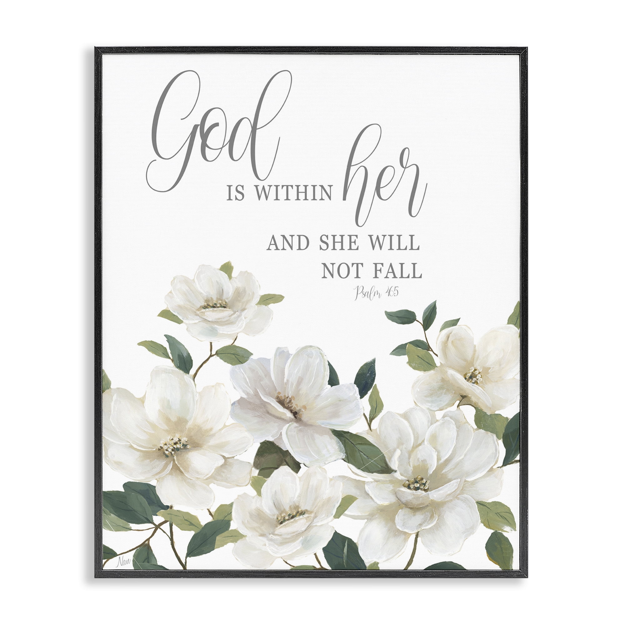 Stupell Industries God Is Within Her Black Framed Giclee Art, design by Nan