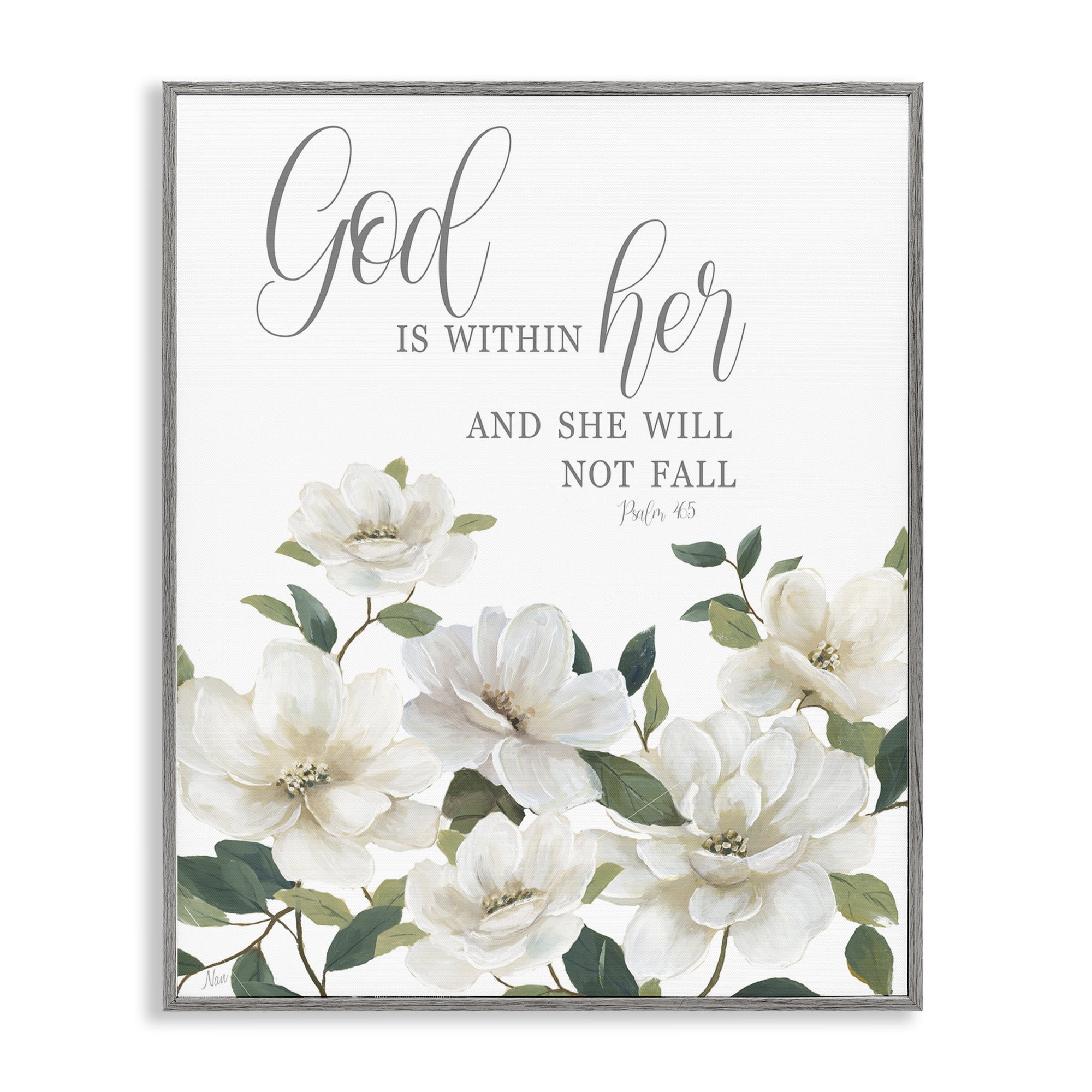 Stupell Industries God Is Within Her Gray Framed Giclee Art, design by Nan