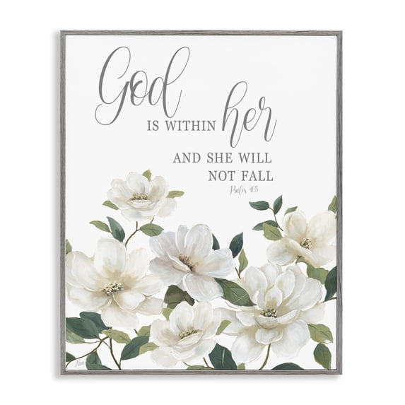 Stupell Industries Cottage God Is Within Her Gray Framed Giclee Art, 24 x 30, by Nan
