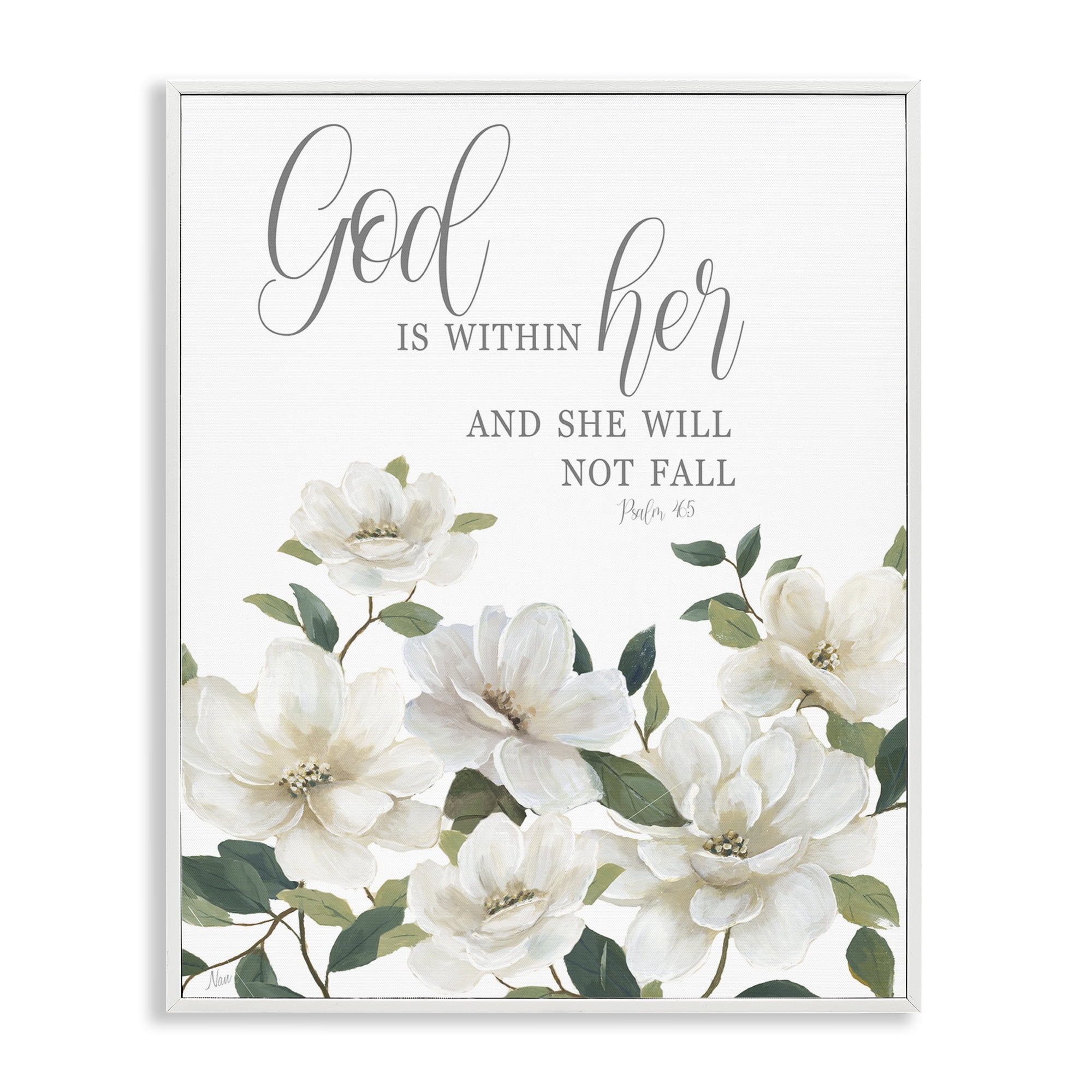 Stupell Industries God Is Within Her White Framed Giclee Art, design by Nan