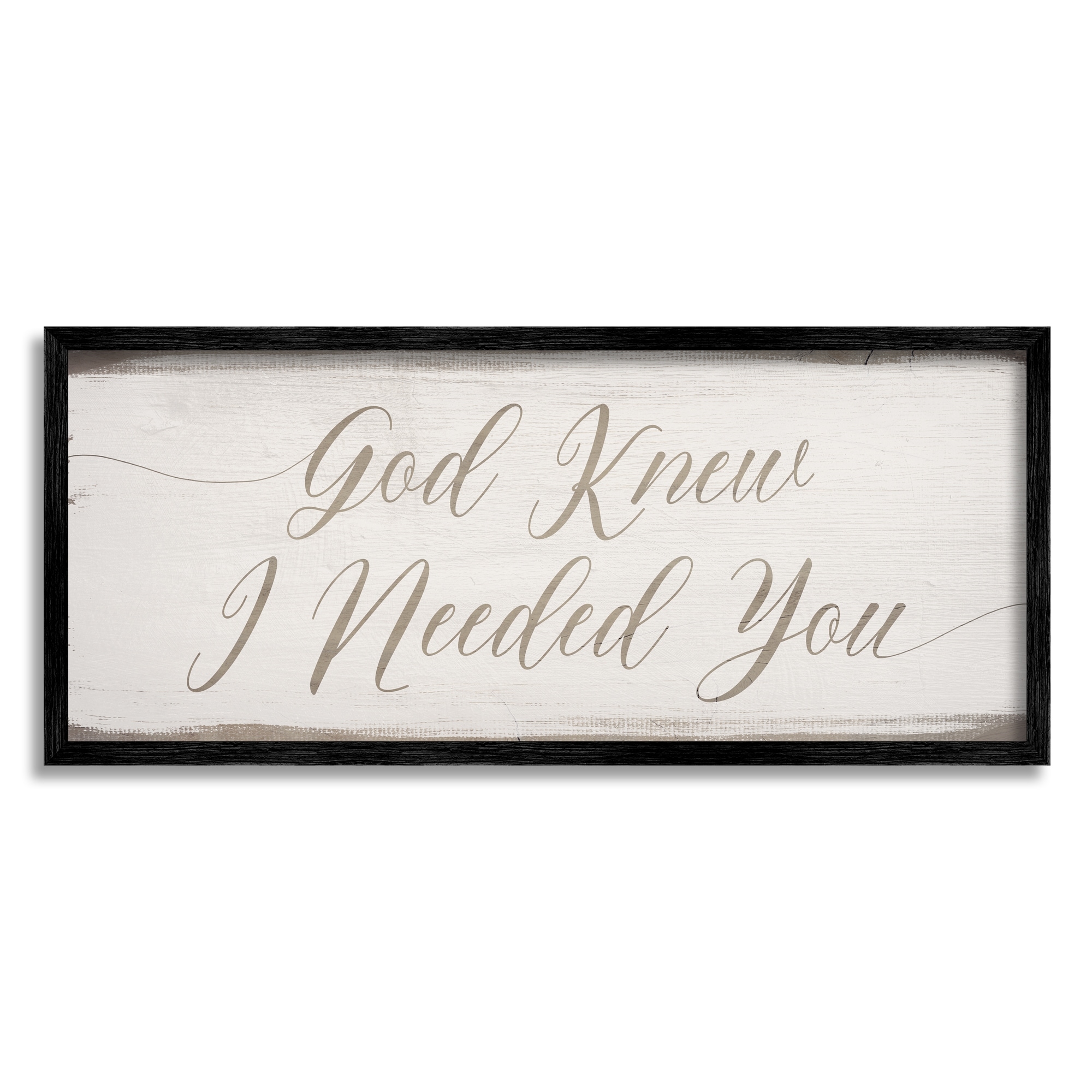 Stupell Industries God Knew I Needed You Romantic Religious Phrase Framed Wall Art, 24 x 10, Design by Daphne Polselli
