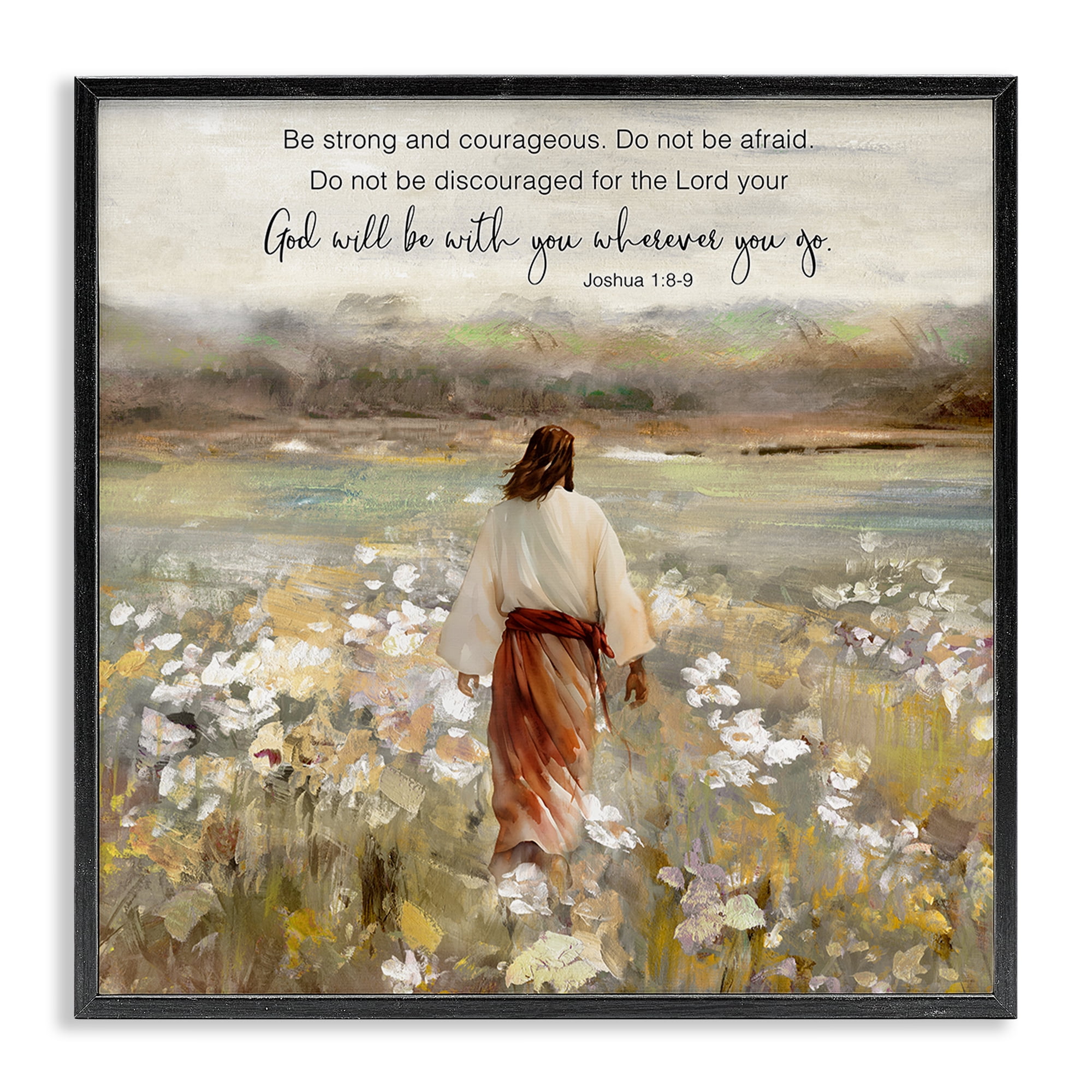 Stupell Industries God With You Wherever Black Framed Giclee Art, design by Sally Swatland