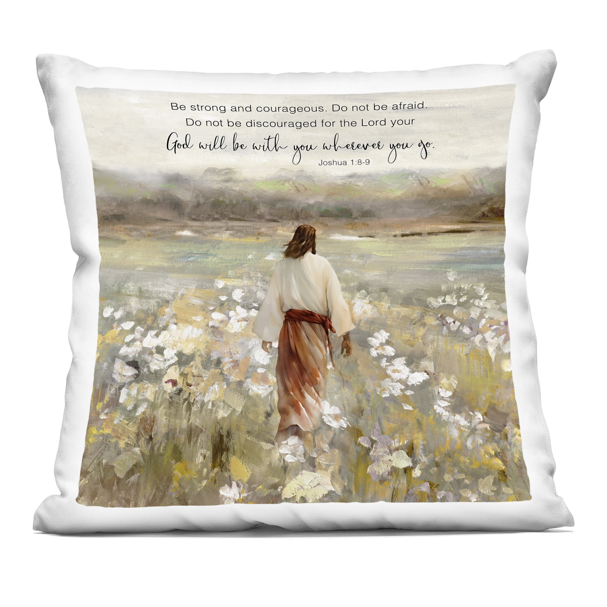 Stupell Industries God With You Wherever Decorative Printed Throw Pillow, design by Sally Swatland, 18 x 7 x 18