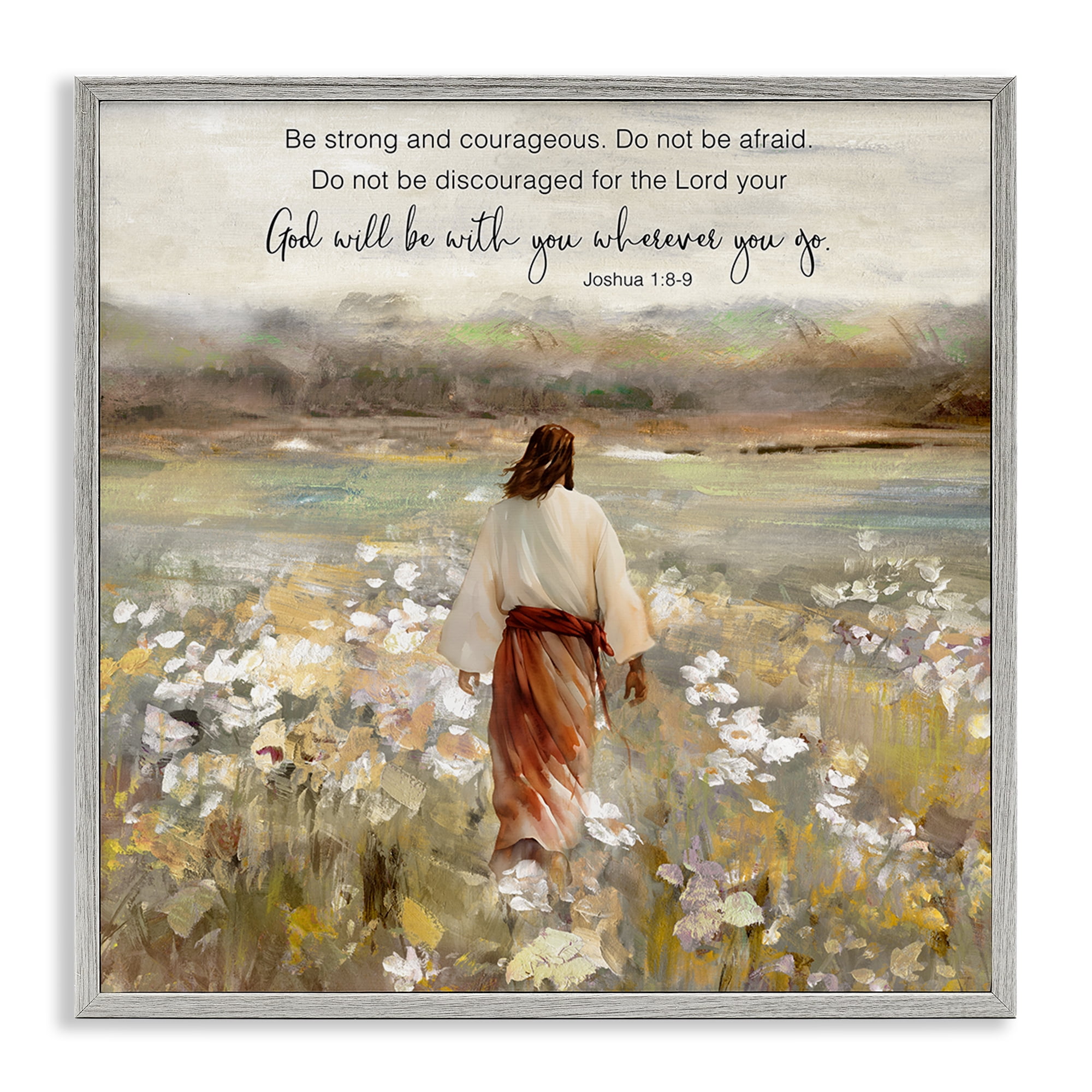 Stupell Industries God With You Wherever Gray Framed Giclee Art, design by Sally Swatland