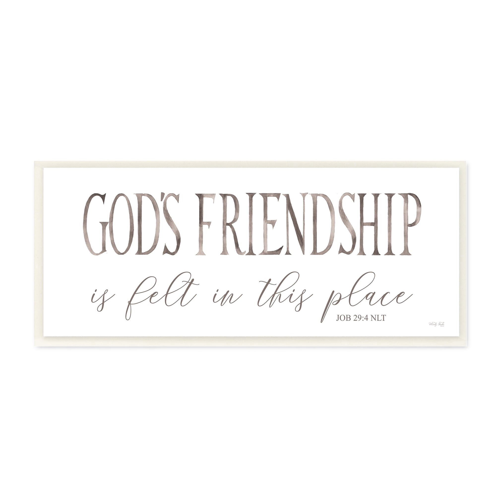 Stupell Industries God's Friendship Religious Home Casual Phrase Sign Graphic Art Unframed Art Print Wall Art, Design by Cindy Jacobs