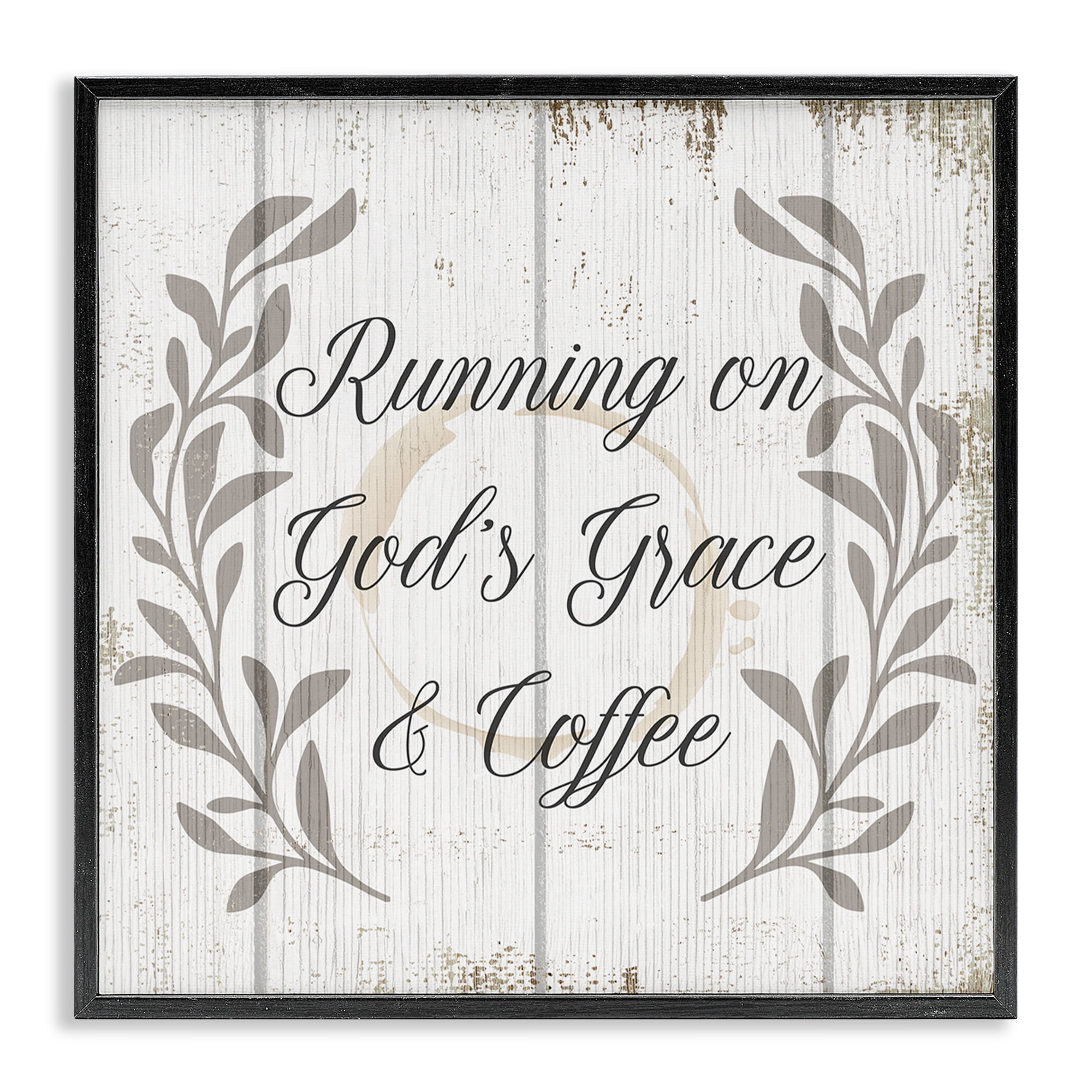 Stupell Industries God's Grace & Coffee Phrase Religious Painting Black ...