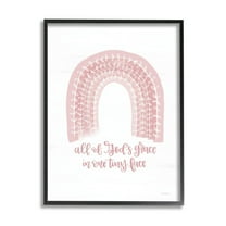Stupell Industries God's Grace in One Face Phrase Pink Rainbow Design by Imperfect Dust