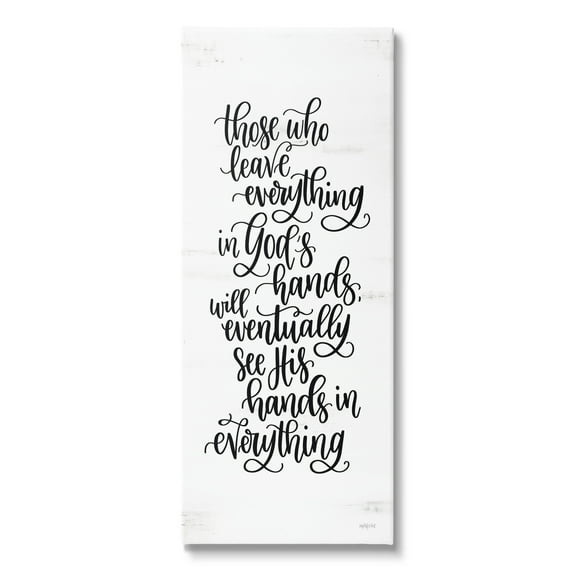 Stupell Industries God's Hands Religious Script Calligraphy Spiritual Phrase Graphic Art Gallery Wrapped Canvas Print Wall Art, Design by Imperfect Dust