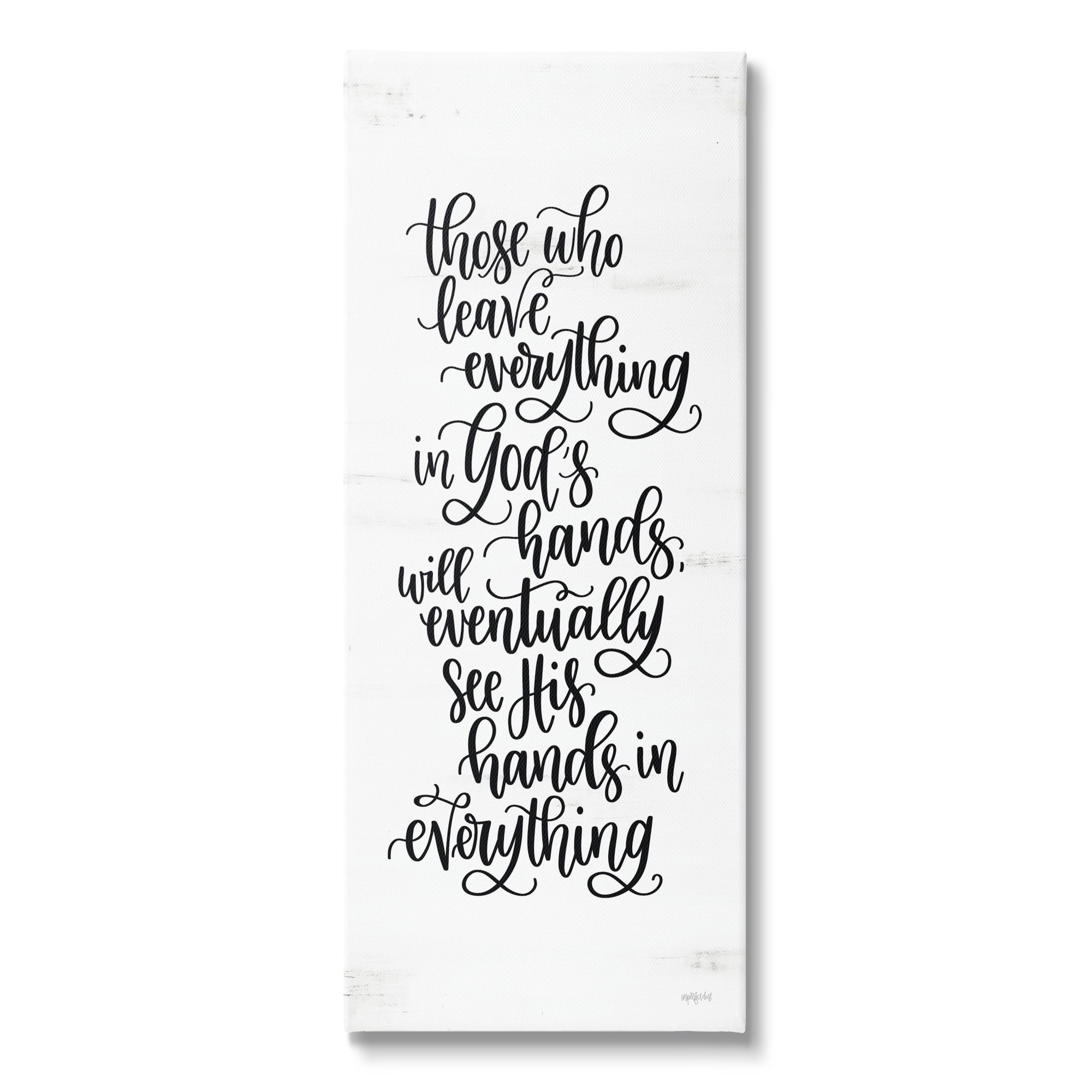 Stupell Industries " God's Hands Religious Script Calligraphy Spiritual Phrase " by Imperfect Dust